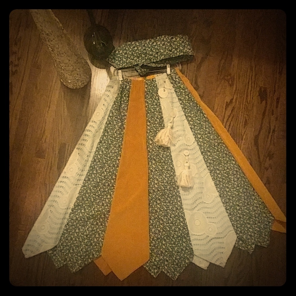 Hippie bo ho dead head festival patchwork skirt.